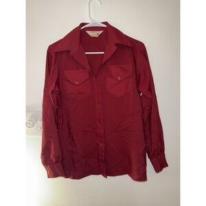Vintage Red Lady Arrow Western Style Button‎ Up 1970's Women's Size 12